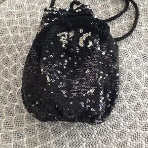Soft sequined dance shoes plus bag